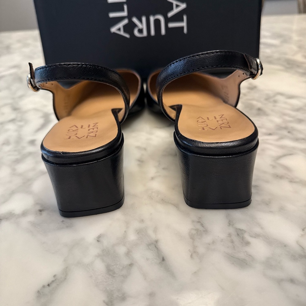 Naturalizer Black Leather Slingback Heels - Picture 4 of 6